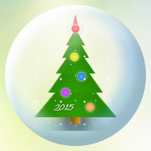 Gradient based new year tree made with single div